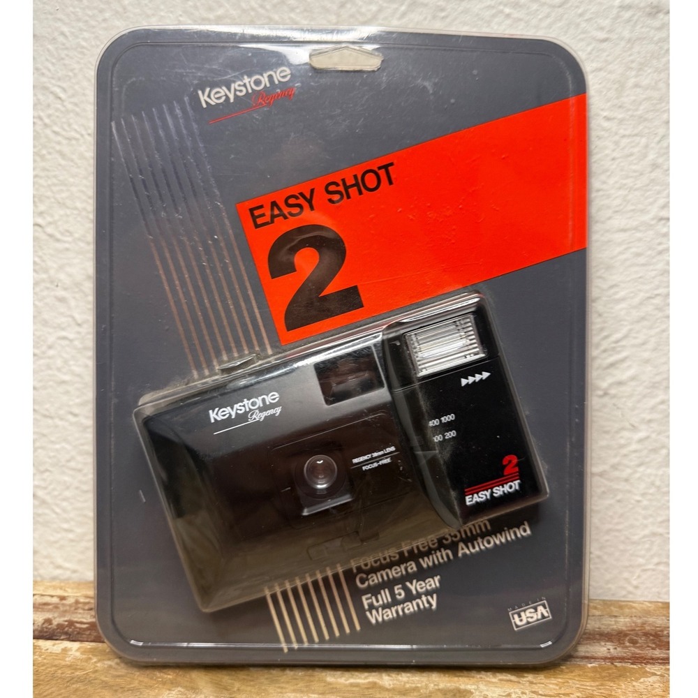 Vintage 1980s Keystone Regency Easy Shot 2 Focus Free 35mm Film Camera NEW
